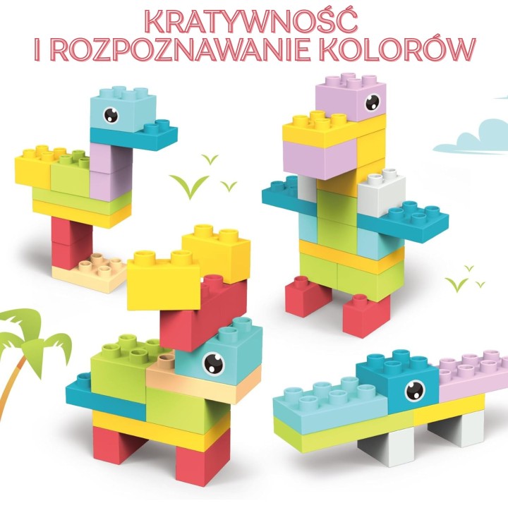Klocki Konstrukcyjne Pastelowe WOOPIE - Edukacyjna Zabawka