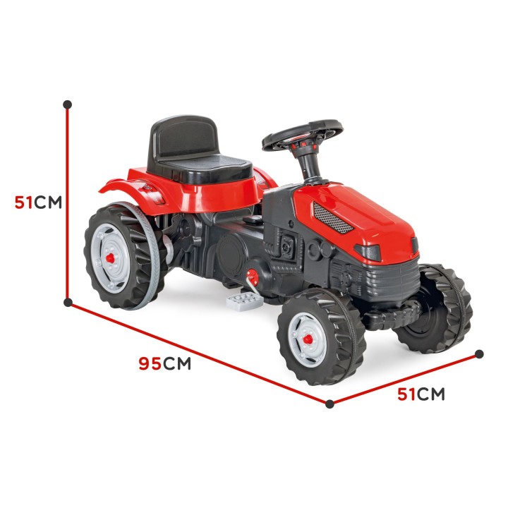 WOOPIE Farmer GoTrac Pedal Tractor - Quiet Wheels for Kids
