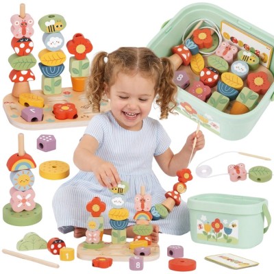 Magiczny Ogród Edukacyjny Box 5w1 Tooky Toy - Drewniany Sorter i Nauka