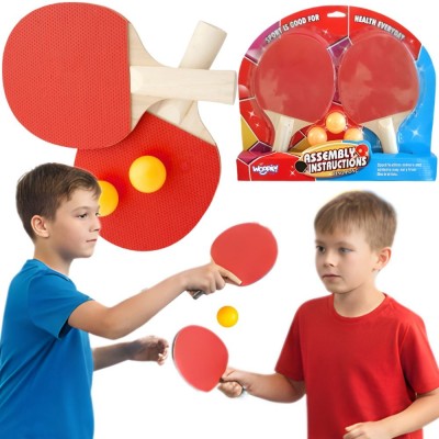 WOOPIE Paletki do Ping Pong + 3 Piłeczki - Zestaw Do Gry