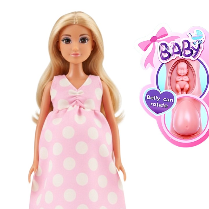 Pregnant Mom Doll with Belly and Dad - Woopie Family Set