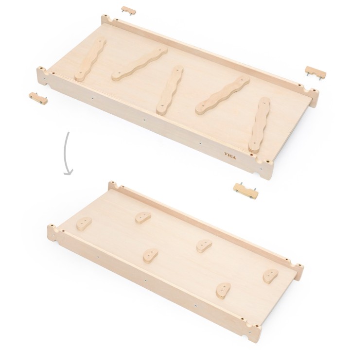 VIGA Wooden Slide and Climbing Wall for Children