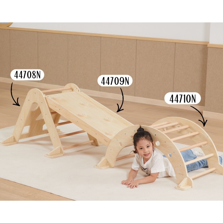 VIGA Wooden Slide and Climbing Wall for Children