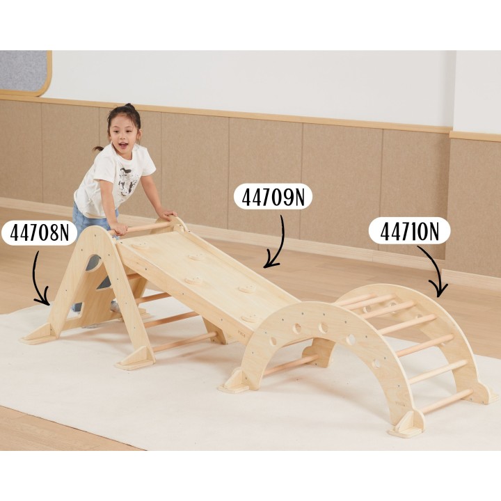 VIGA Wooden Slide and Climbing Wall for Children