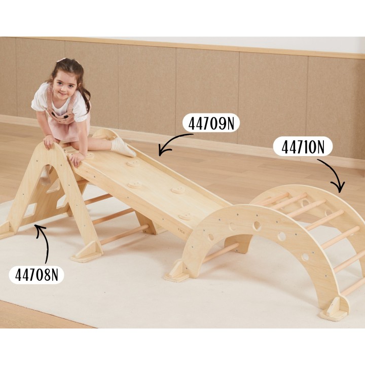 VIGA Wooden Slide and Climbing Wall for Children