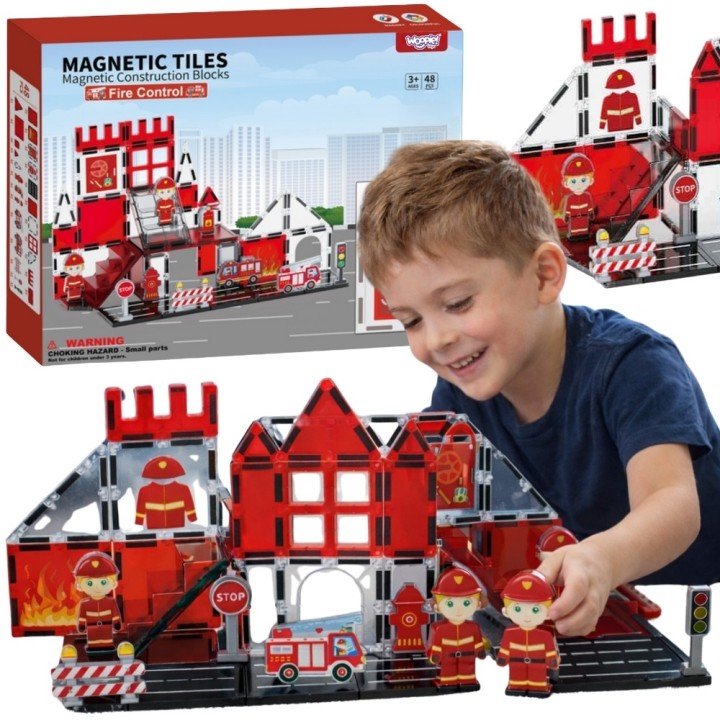 Magnetic Fire Department Blocks 48 pcs WOOPIE – Creative Set
