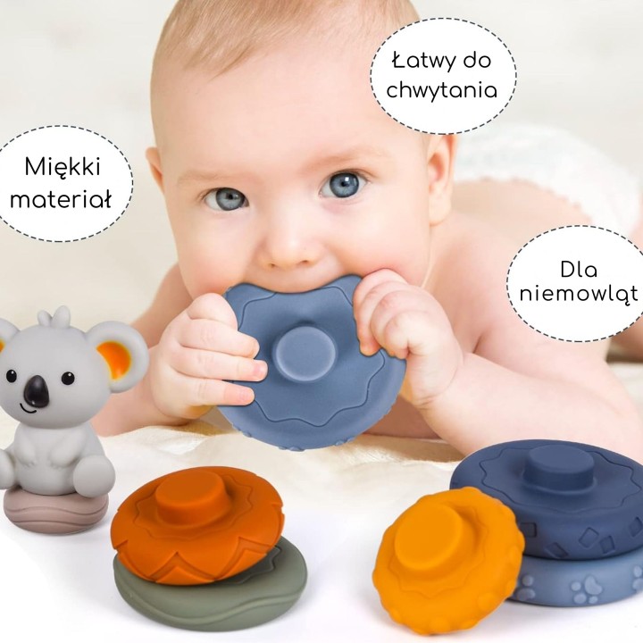 WOOPIE BABY Koala Pyramid 2-in-1 Educational Set with Teether
