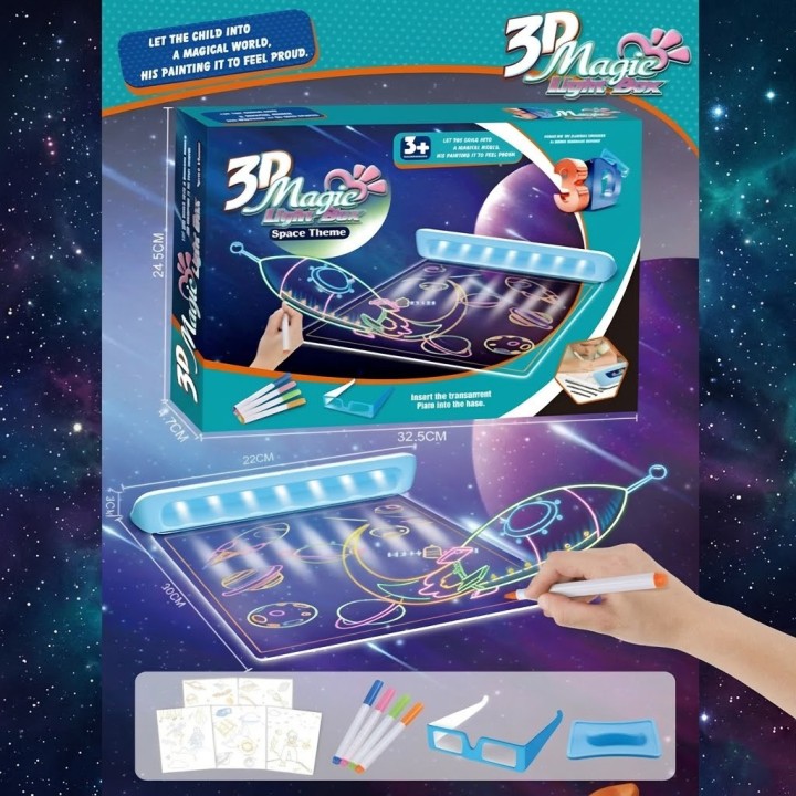 WOOPIE 3D Magic Board with LED Backlight - Drawing Toy