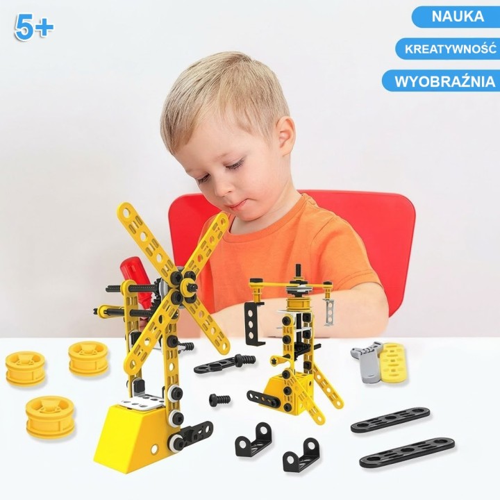 WOOPIE Pojazdy 8w1 - Zestaw Konstrukcyjny Klocki STEAM dla Dzieci