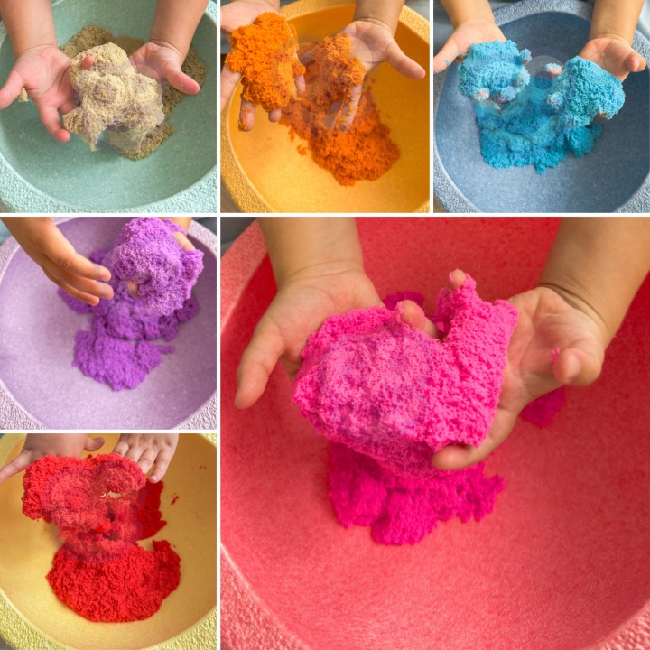 WOOPIE Kinetic Sand 6 Colors 1.2 kg with Molds