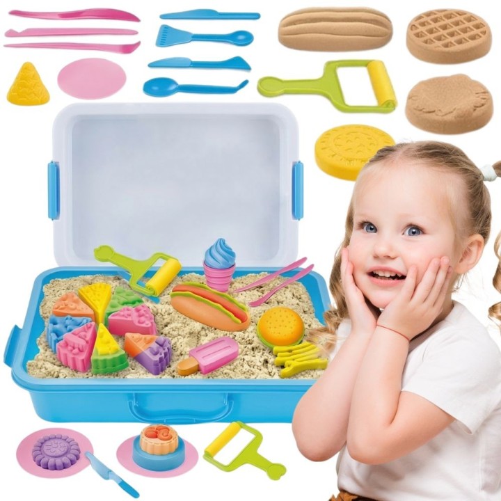 WOOPIE Kinetic Sand 6 Colors 1.2 kg with Molds