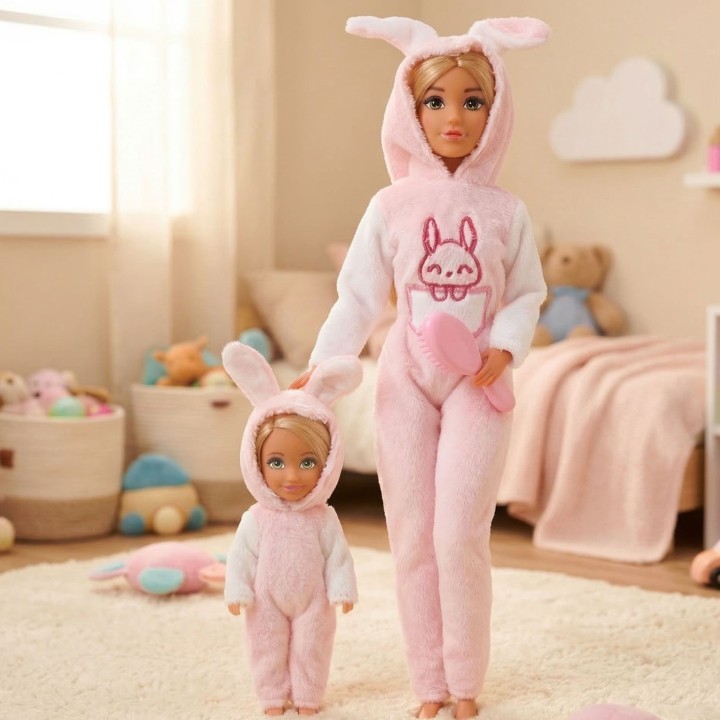 Anlily Rabbit Overalls Dolls Set of 2 WOOPIE - Plush Fun