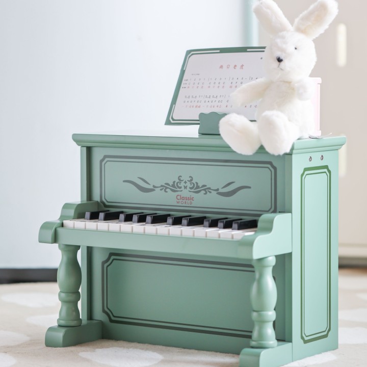 Pianinko Vintage CLASSIC WORLD z książeczką do nauki – zabawa!