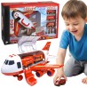 WOOPIE Foldable Plane Fire Department Transporter with 3 Fire Trucks XL Set Road Signs