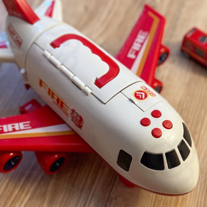 Fire Plane Transporter with Cars and Sounds - WOOPIE