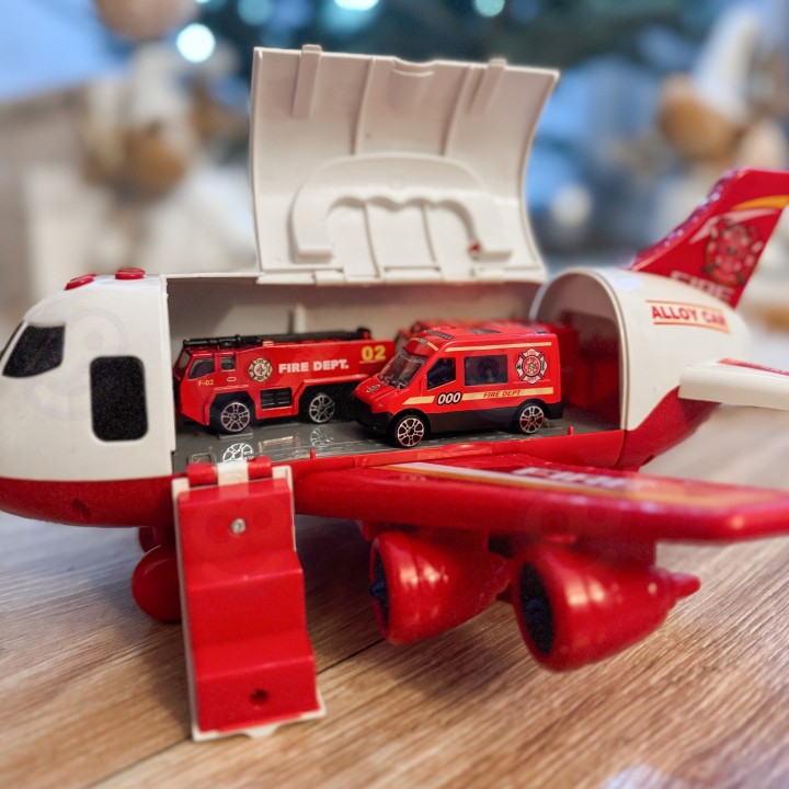 Fire Plane Transporter with Cars and Sounds - WOOPIE