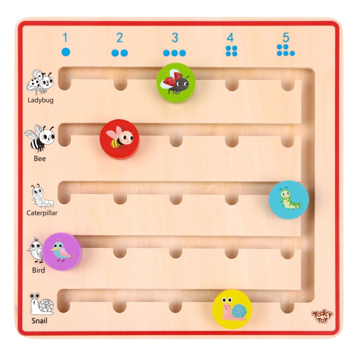 Drewniana Gra Nauka Liczenia Zwierzątka Tooky Toy - Edukacyjna Zabawka