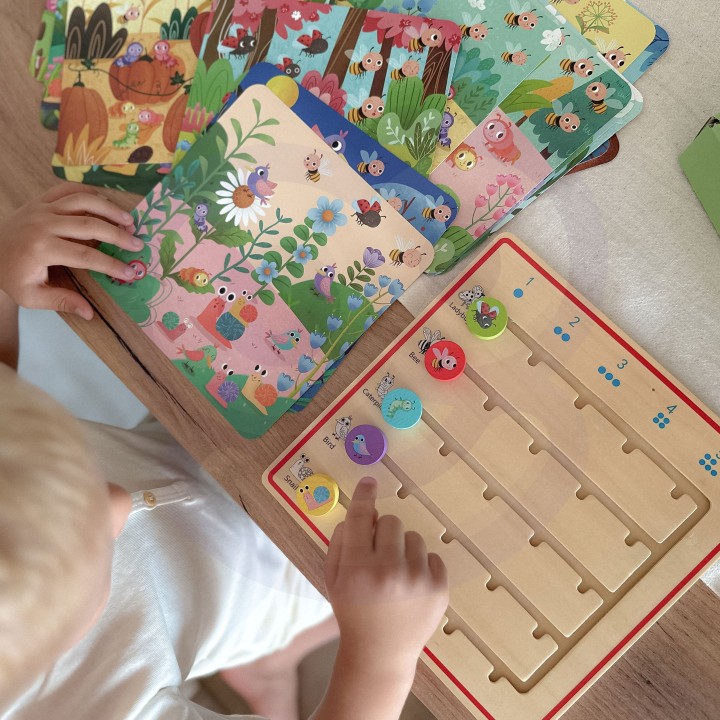 Drewniana Gra Nauka Liczenia Zwierzątka Tooky Toy - Edukacyjna Zabawka