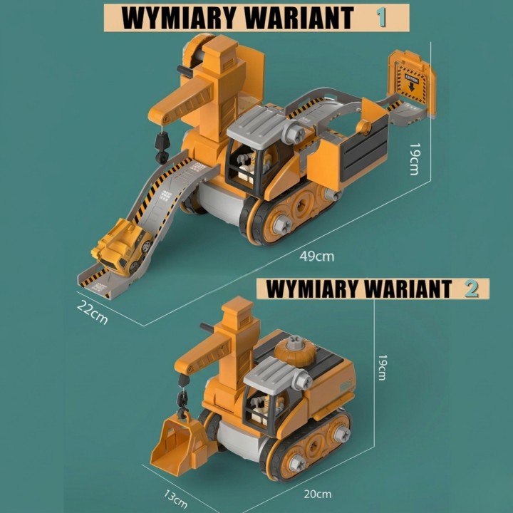 2-in-1 Construction Set Excavator Workshop Woopie - Toy for Children