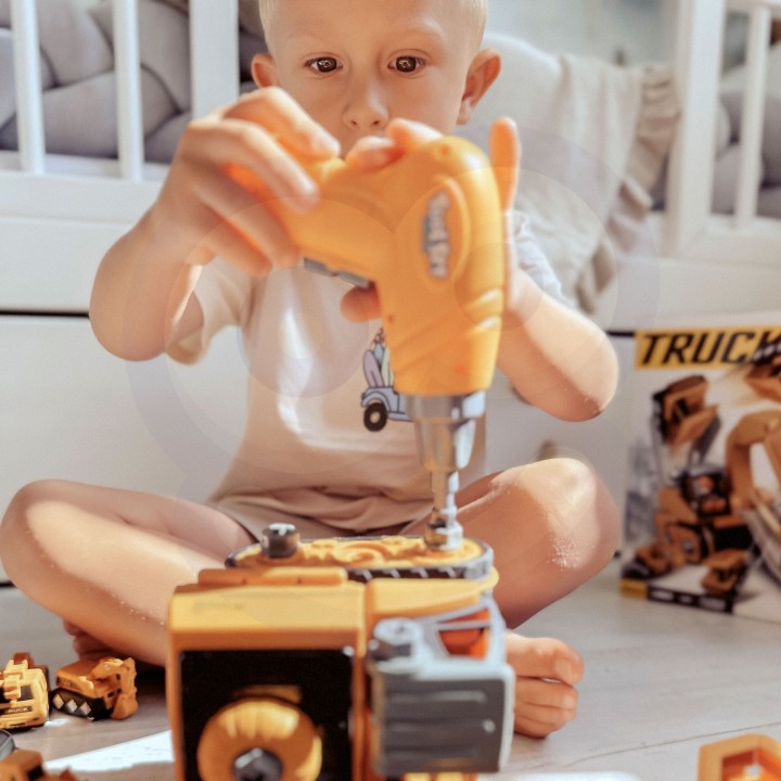 2-in-1 Construction Set Excavator Workshop Woopie - Toy for Children