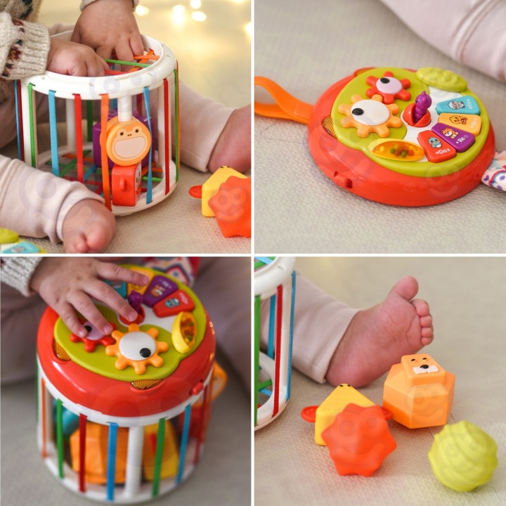 Interactive educational cube WOOPIE - music, sorter, child development