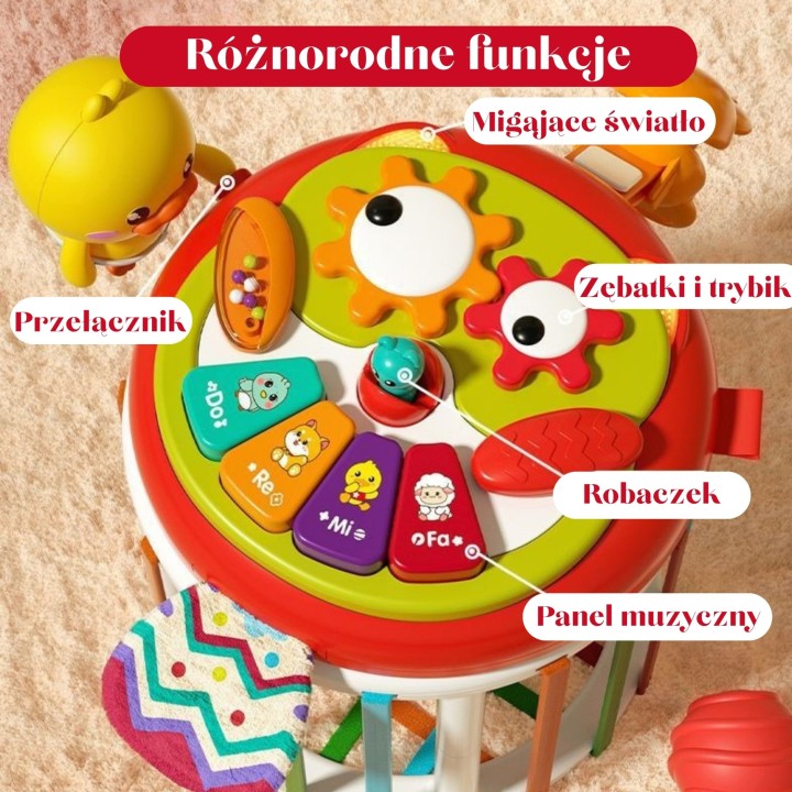 Interaktywna kostka edukacyjna WOOPIE - muzyka, sorter, rozwój dziecka