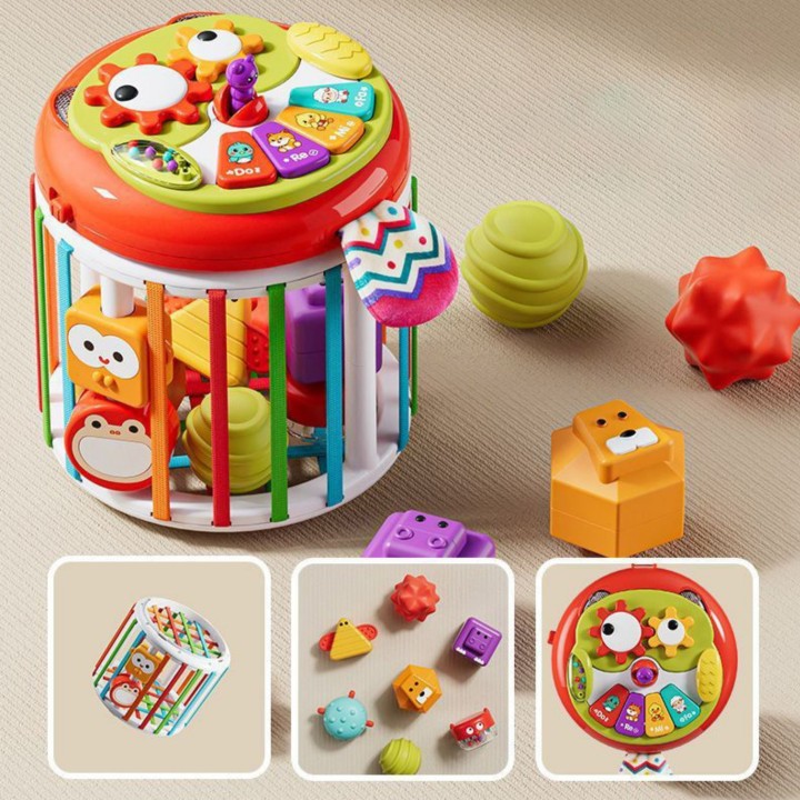 Interactive educational cube WOOPIE - music, sorter, child development