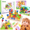 TOOKY TOY Multifunctional Board Set of Colored Screws Learning Shapes