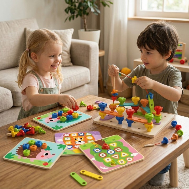 Montessori motor board for children 3+ - Tooky educational toy.