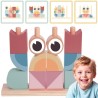 TOOKY TOY Crab Wooden Puzzle Stacks Blocks Pastel