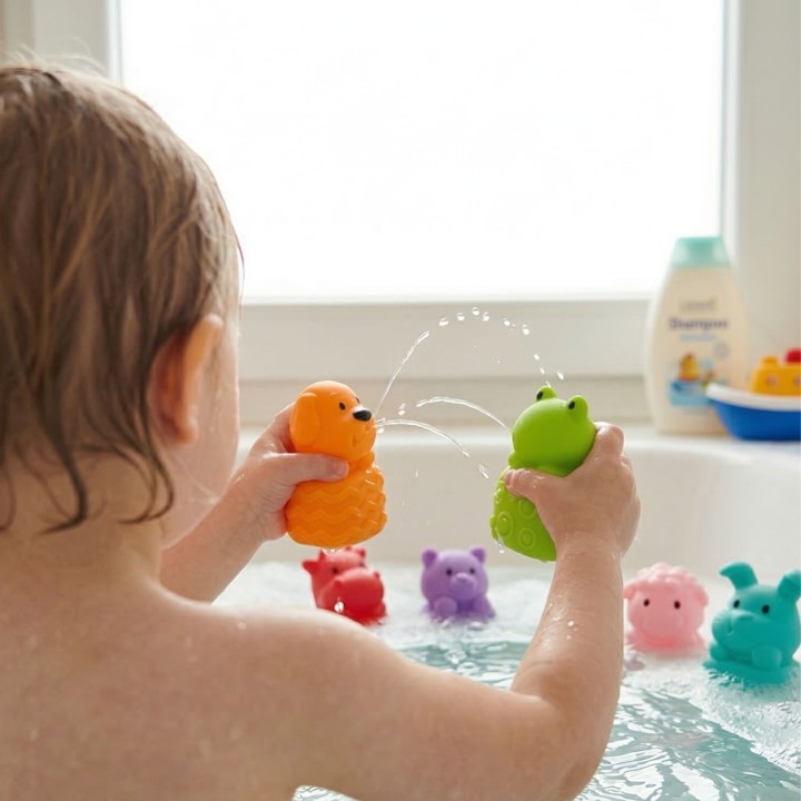 Soft Sensory Animals for Bath WOOPIE - Rubber Toys 6 pcs