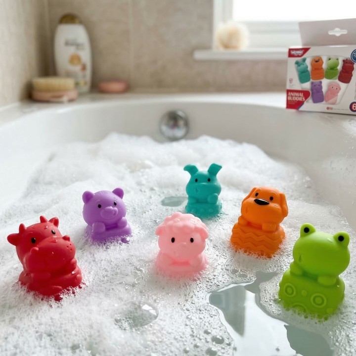 Soft Sensory Animals for Bath WOOPIE - Rubber Toys 6 pcs