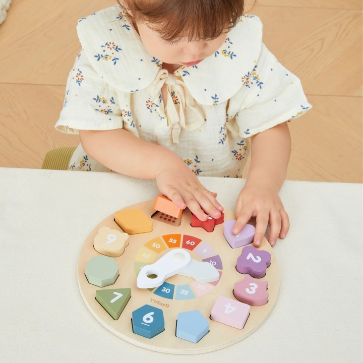 Viga Wooden Educational Clock Shape Sorter