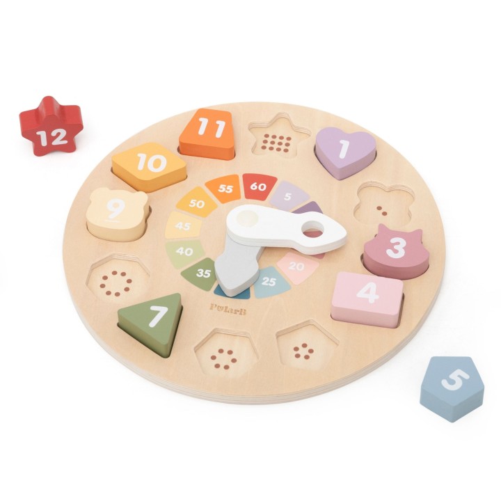 Viga Wooden Educational Clock Shape Sorter