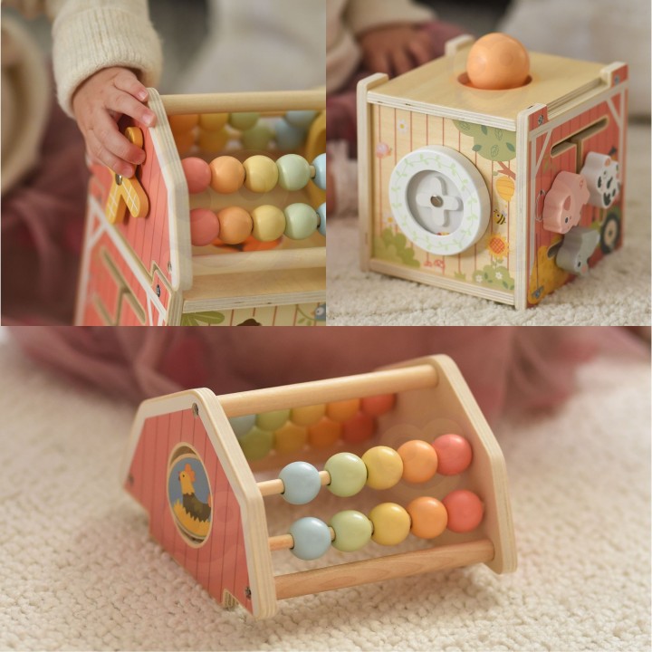 Wooden Sorter Farm Tooky Toy-Abacus Shapes Animals Education