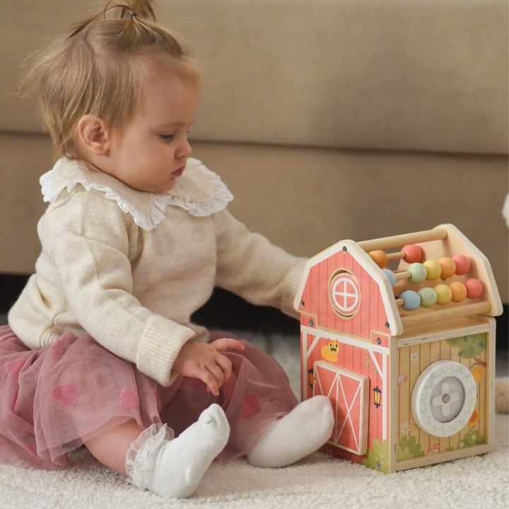 Wooden Sorter Farm Tooky Toy-Abacus Shapes Animals Education
