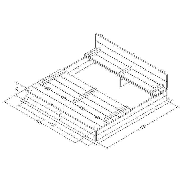 Large Garden Sandbox with Benches for Children - Creative Play with AXI