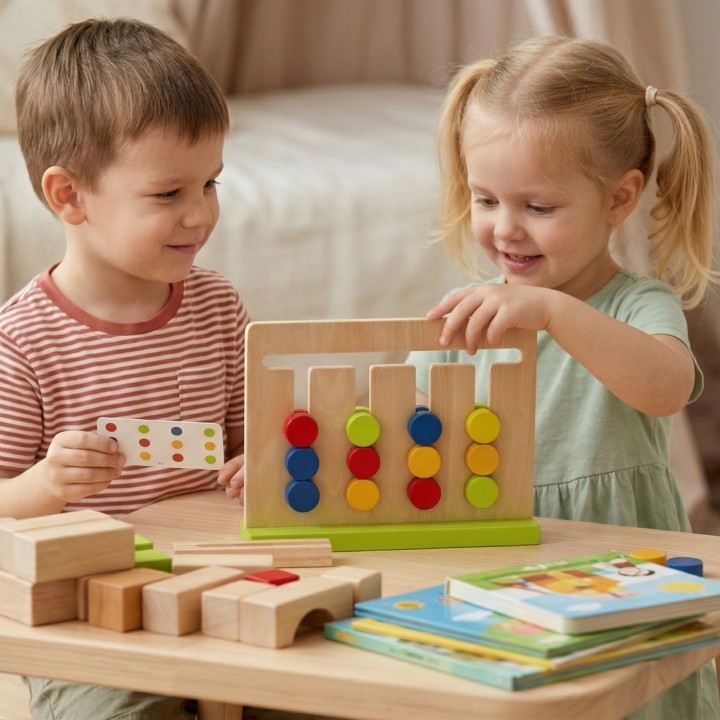 Wooden Logic Game Smart Kid Training Tooky Toy - Montessori 3+
