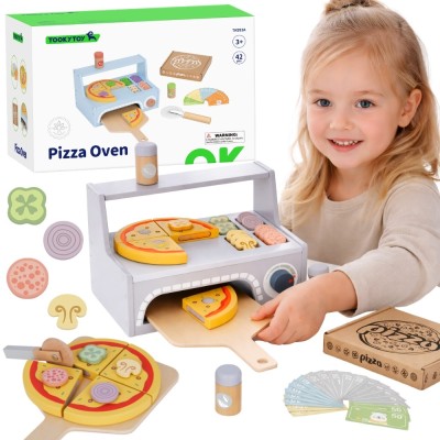 Wooden Pizza Oven Tooky Toy - Kitchen Accessories Set for Children
