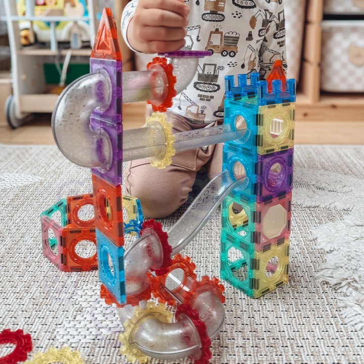 Magnetic Blocks Ball Track 126pcs WOOPIE - 3D Set