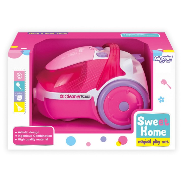 WOOPIE Pink Vacuum Cleaner for Kids with Suction Function