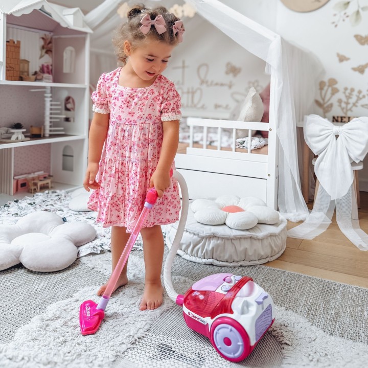 WOOPIE Pink Vacuum Cleaner for Kids with Suction Function