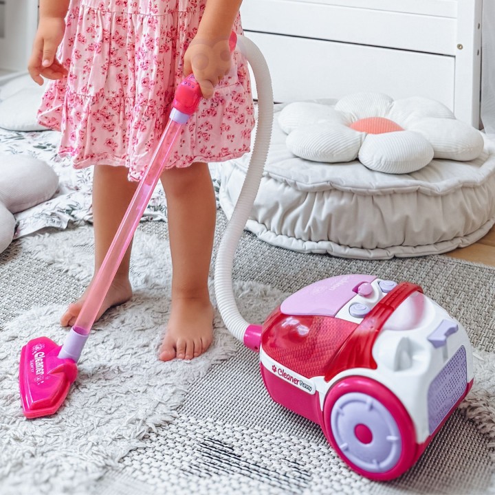 WOOPIE Pink Vacuum Cleaner for Kids with Suction Function