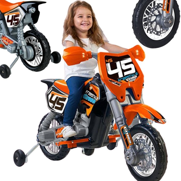 FEBER Motorcycle Cross Battery 6V Orange for Children