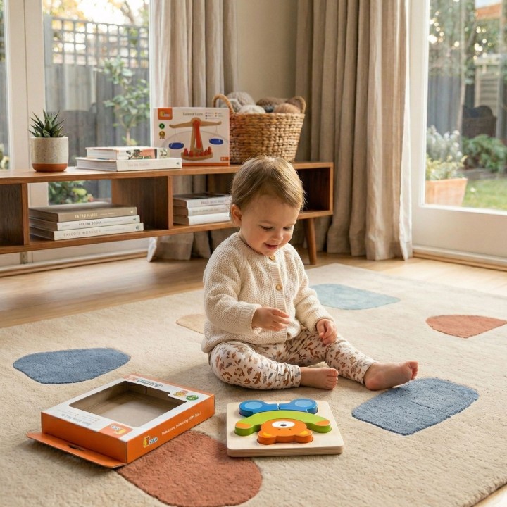 Baby's first wooden puzzle VIGA - Teddy Bear, educational toy