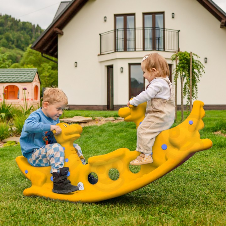 WOOPIE Bujak Dino Huśtawka Równoważna Żółta dla Dzieci
