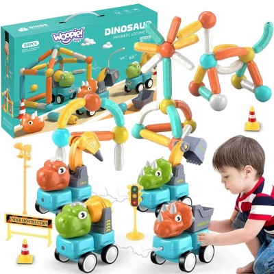 WOOPIE Dinosaurs Magnetic Blocks 84 pcs – Creative fun!