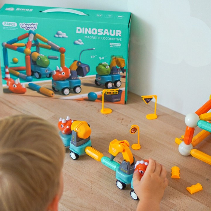 WOOPIE Dinosaurs Magnetic Blocks 84 pcs – Creative fun!