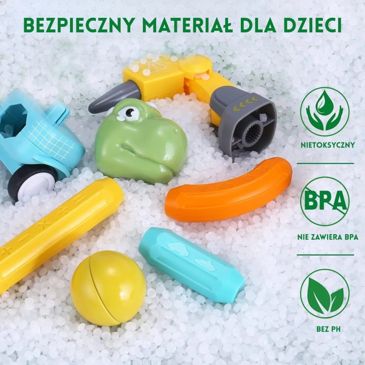 Klocki Magnetyczne Dinozaury WOOPIE 84 el. – Kreatywna zabawa!