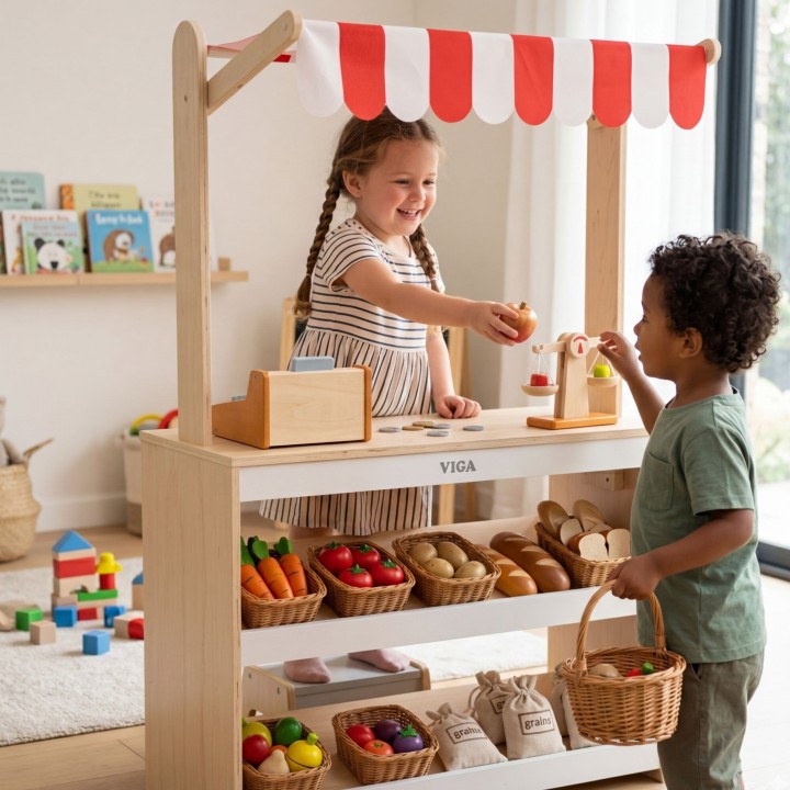 VIGA Wooden Stall - Toy for Little Sellers